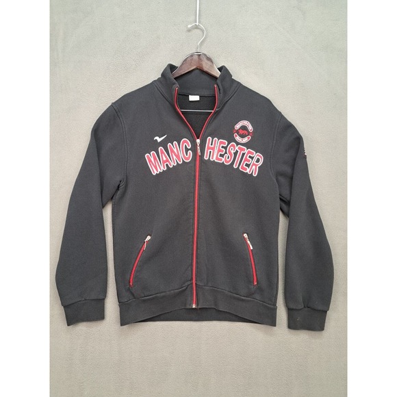 Official Manchester United Full Zip Sweatshirt Sweater Size XL Black Embroidered - Picture 1 of 7